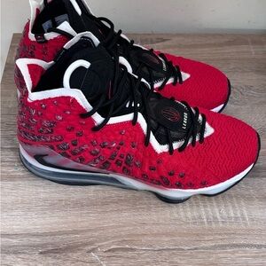 Nike LeBron 17 Air Max Uptempo Red and Black Men's Sneakers